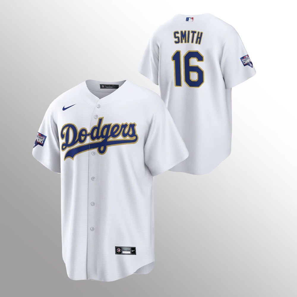 Men's Los Angeles Dodgers #16 Will Smith White MLB Flex Base Sttiched Jersey